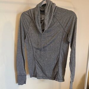Gray Cowl Neck Long Sleeve Top